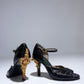 Gemma Taco de Oro Negro - Landa Zapatos