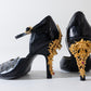 Gemma Taco de Oro Negro - Landa Zapatos